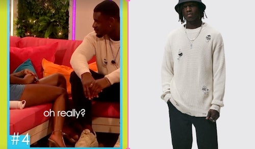 Love Island Dami's White Ripped Holes Sweater (Week Three)