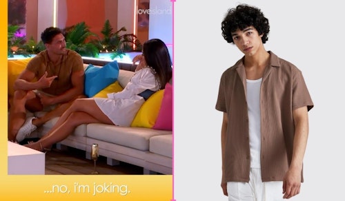 Love Island Jay's Brown Ribbed Shirt (Week Three)
