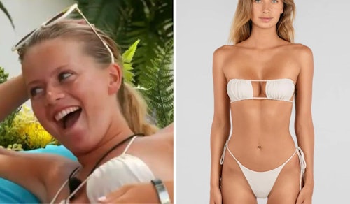 Tasha Ghouri's White Strappy Bikini