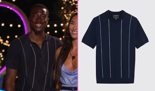 Love Island Deji's Fine Striped Blue Polo Shirt (Elimination)