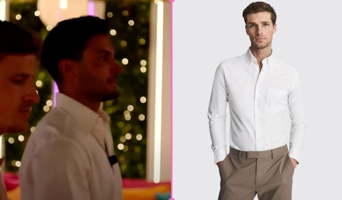Love Island Davide's White Linen Shirt (Movie Night)