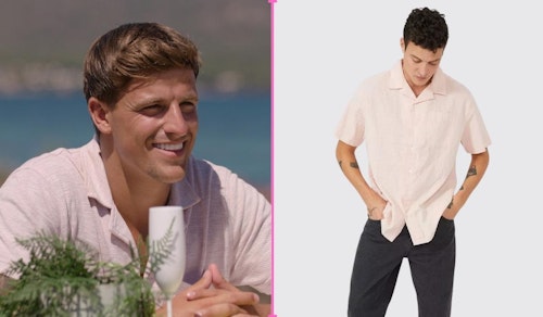 Love Island Luca's Pink Textured Shirt (Week Six)