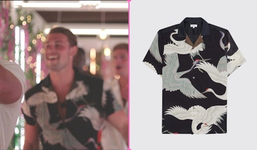 Love Island Andrew's Blue Crane Print Shirt (Week Six)