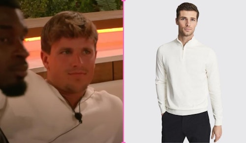 Love Island Luca's White Zip Neck Sweater (Week Seven)