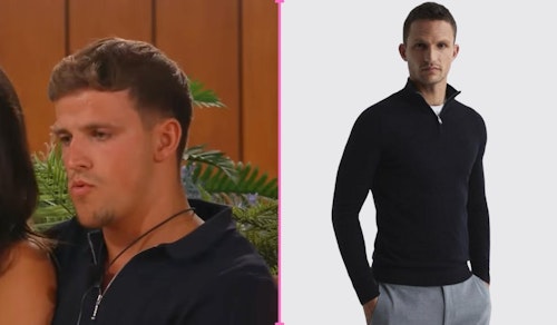 Love Island Luca's Black Zip Neck Sweater (Week Seven)