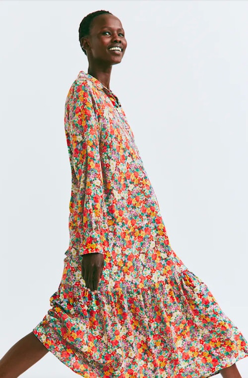 Patterned shirt dress