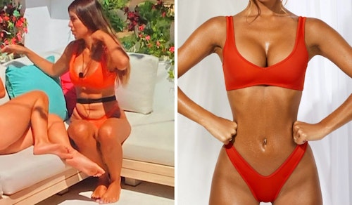 Ekin-Su Cülcüloglu's Orange Plunge Bikini
