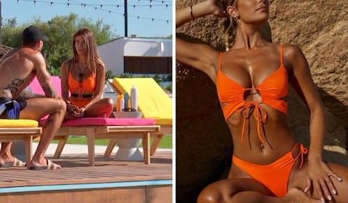 Ekin-Su Cülcüloglu's Orange Tie Front Bikini