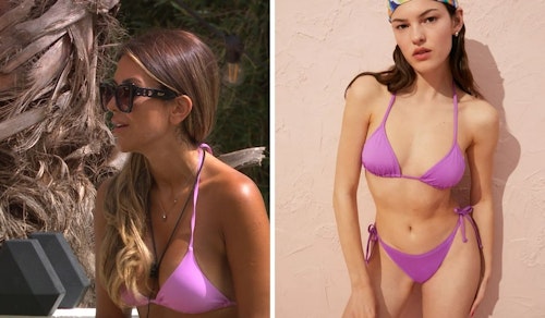Ekin-Su Cülcüloglu's Purple Triangle Bikini