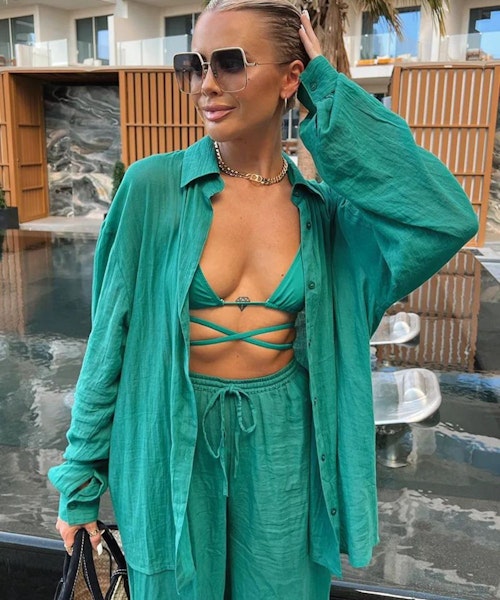 Perrie Sian Green Light Weight Beach Shirt