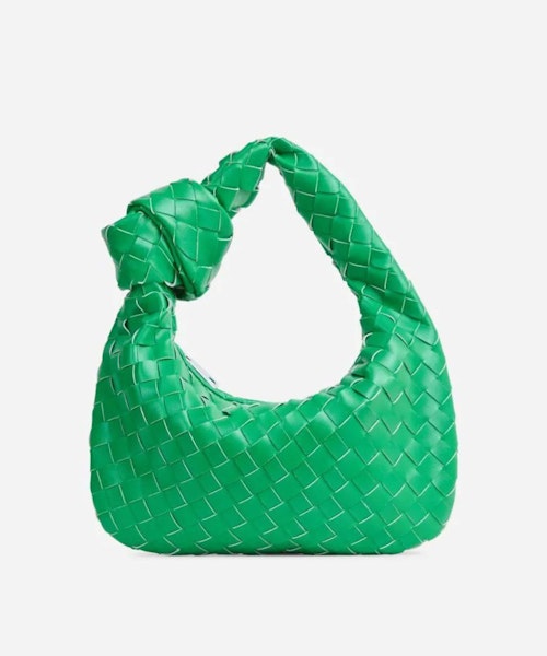 Aitana Woven Knotted Detail Green Faux Leather