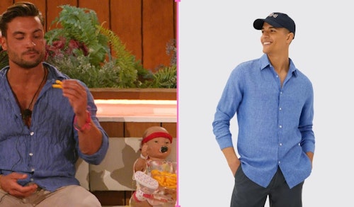 Love Island Davide's Blue Linen Shirt (Baby Disco)
