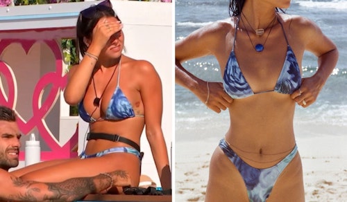 Paige Thorne's Blue Floral Bikini