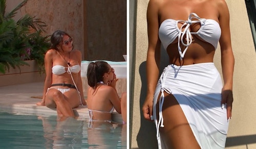 Paige Thorne's White Bandeau Bikini