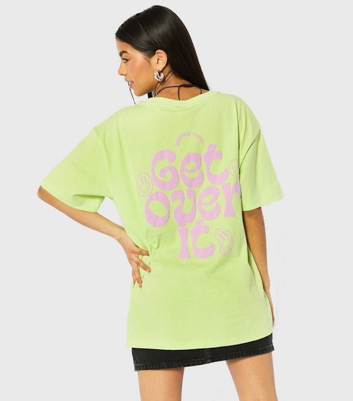 Skinnydip Light Green Get Over It Back Logo T-Shirt