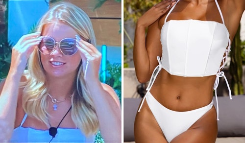 Tasha Ghouri's White Corset Bikini