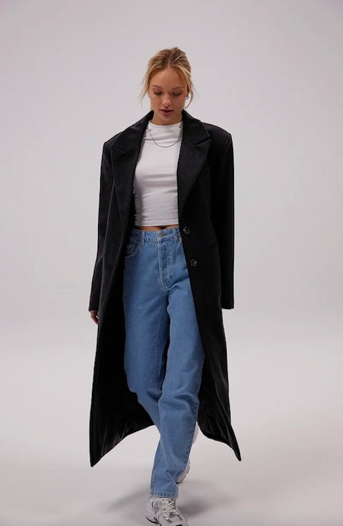 Straight Blazer Wool Coat