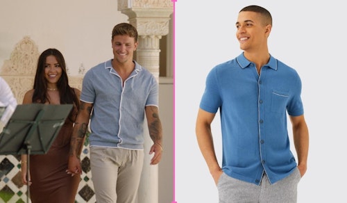 Love Island Luca's Blue White Piping Revere Shirt (Final Date)