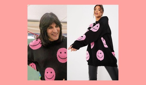 Noel's Pink Crew Neck Jumper With Smiley Face Print