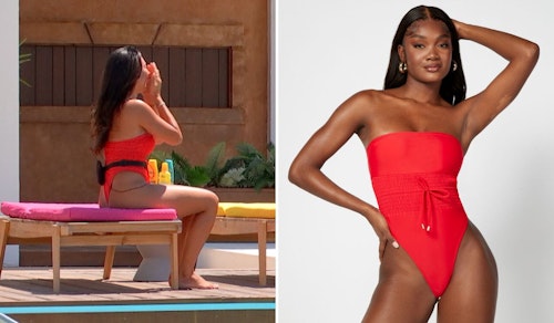 Paige Thorne's Red Bandeau Bikini