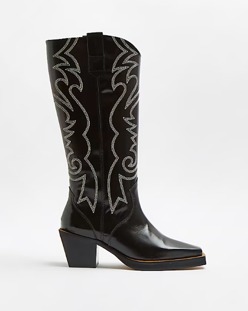Black Western Leather Boots