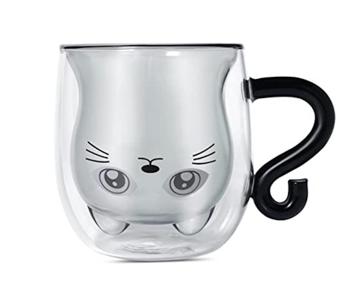 Black Cat Glass Coffee Mug