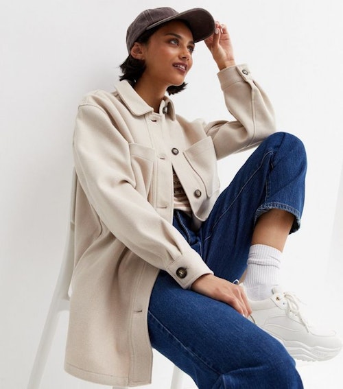 Stone Plain Double Pocket Shacket