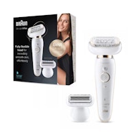 Braun Silk-épil 9 Flex 9-002 - Epilator with Flexible Head for Easier Hair Removal, White/Gold