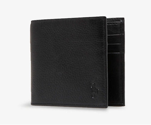 Pony-embossed pebbled leather wallet