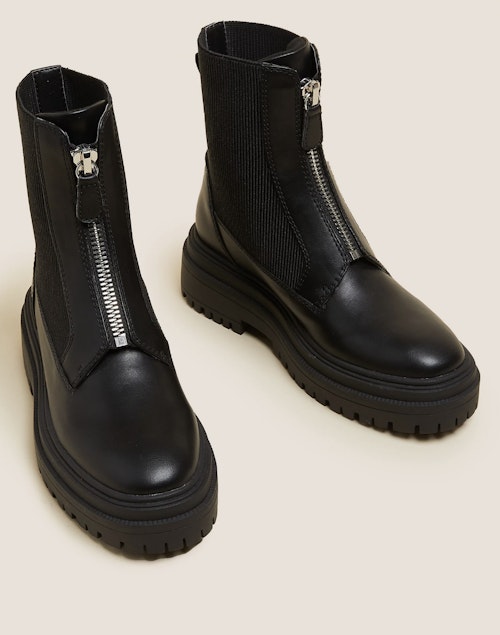 Chunky Chelsea Flatform Ankle Boots