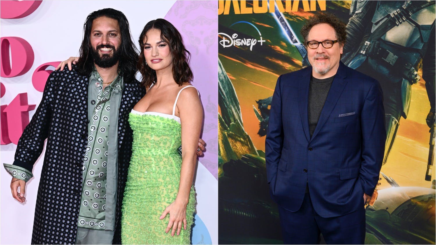 Shazad Latif and Lily James, Jon Favreau