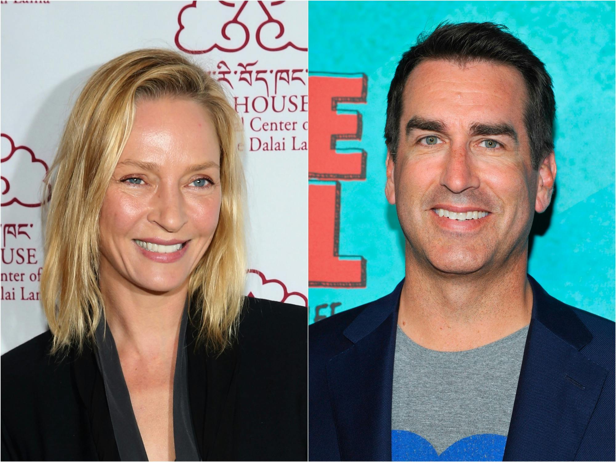 Uma Thurman and Rob Riggle