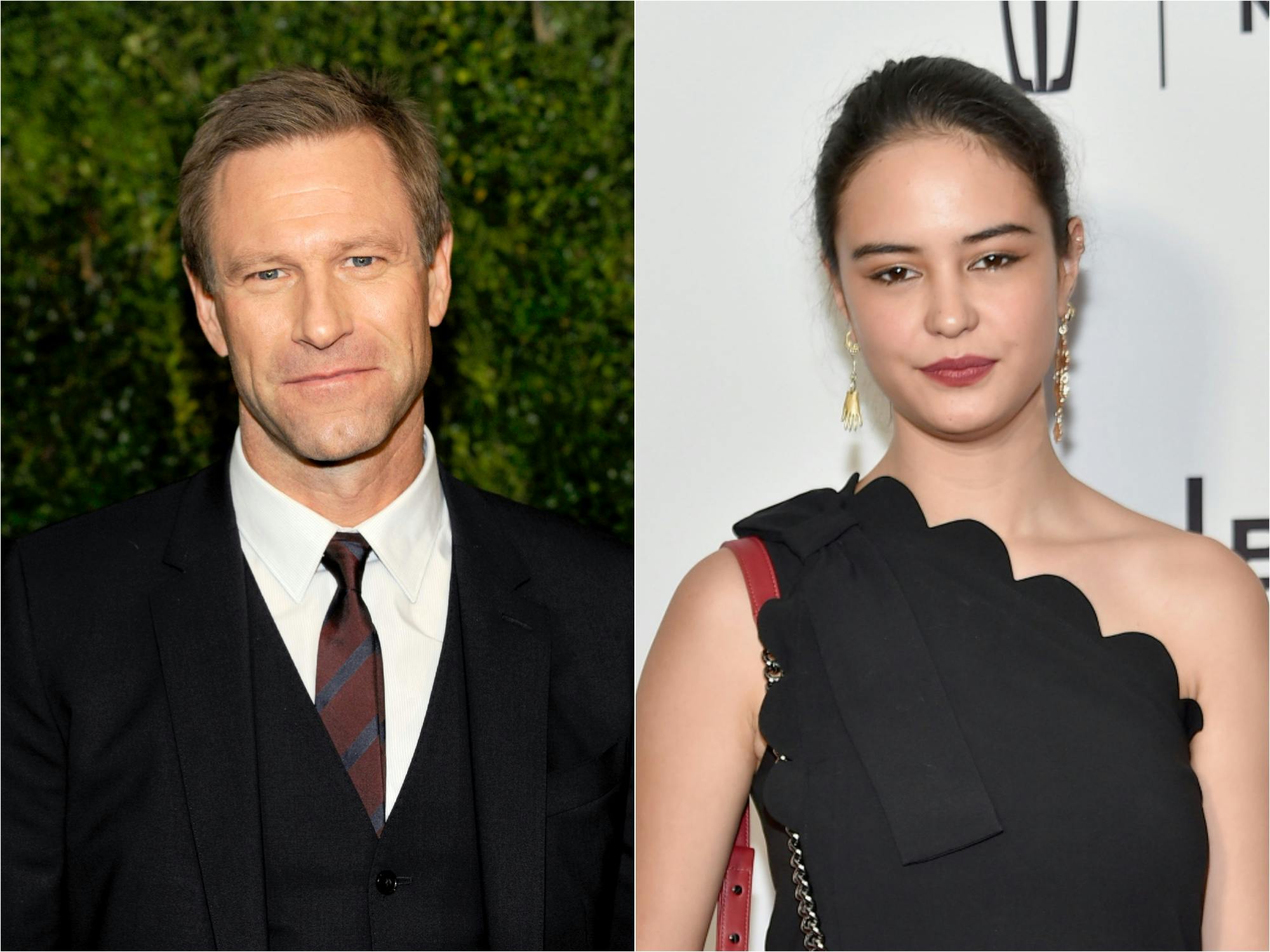 Aaron Eckhart and Courtney Eaton