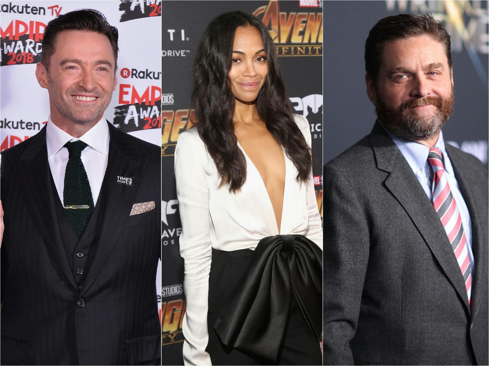 Hugh Jackman, Zoe Salana and Zach Galifianakis