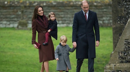 Kate Middleton, Prince William, Prince George and Princess Charlotte attend the Christmas service in Bucklebury Kate Middleton, Prince William, Prince George and Princess Charlotte attend the Christmas service in Bucklebury