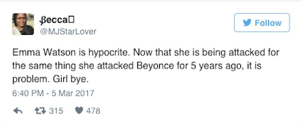 emma watson beyoncé tweets hypocrisy emma watson beyoncé tweets hypocrisy