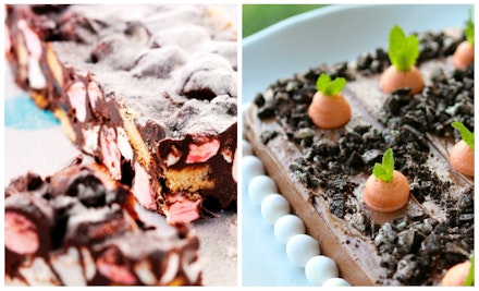 Left: Rocky Road Right: Carrot Planted Chocolate Cake Left: Rocky Road Right: Carrot Planted Chocolate Cake