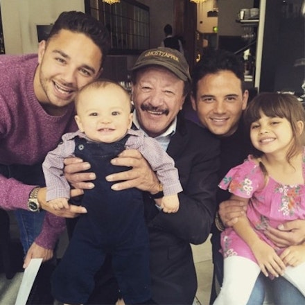 Adam and Ryan with their dad, Teddy and Scarlett Adam and Ryan with their dad, Teddy and Scarlett