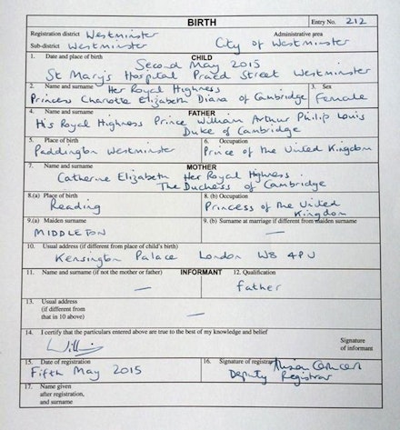The birth certificate The birth certificate