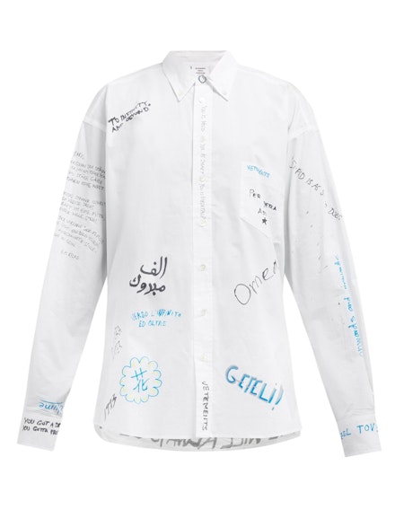 Vetements school leaver shirt £800 Matches Vetements school leaver shirt £800 Matches