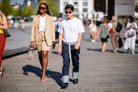 shorts suit street style shorts suit street style