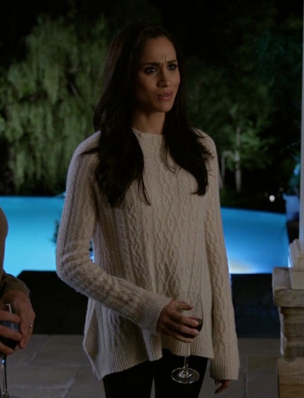 Meghan wearing her The Row jumper in Suits Meghan wearing her The Row jumper in Suits