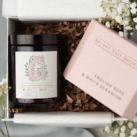 Personalised Candle And Bath Salt Hamper Box