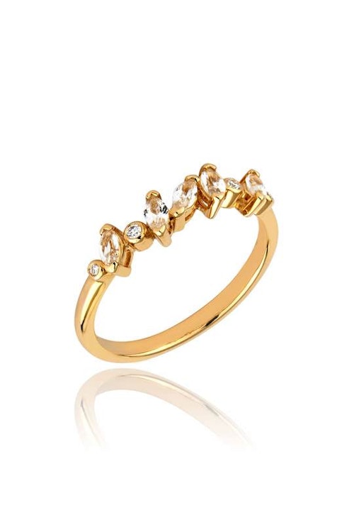 Lark & Berry, Veto Sapphire Slim Ring In 14K Gold, £595