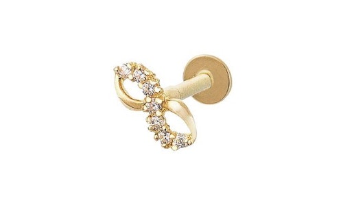 State of Mine, 9ct Yellow Gold Cubic Zirconia Infinity Labret, £39.99