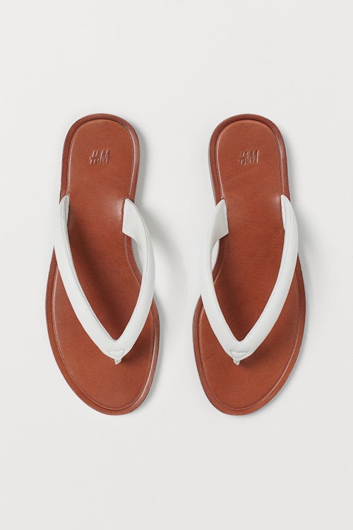 H&M, Leather Flip Flops, £24.99