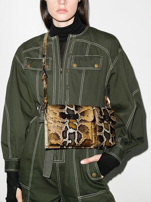 By Far, Brown Billy Snake-Print Leather Bag, £415