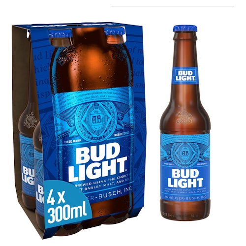 Bud Light Lager Beer Bottles