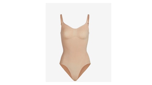 Sculpting V-neck stretch-woven body