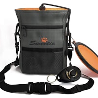 Dog Treat Pouch Bag with Poop Bag Holder & Collapsible Travel Food Storage Water Pet Bowl